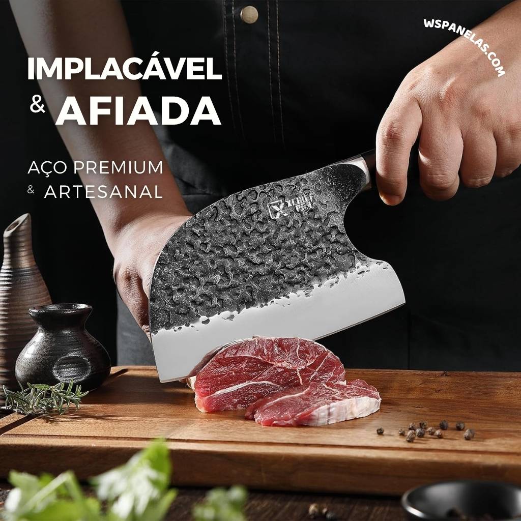 Kit Chef Nakiri Santoku 9 Peças com Tábua de Corte