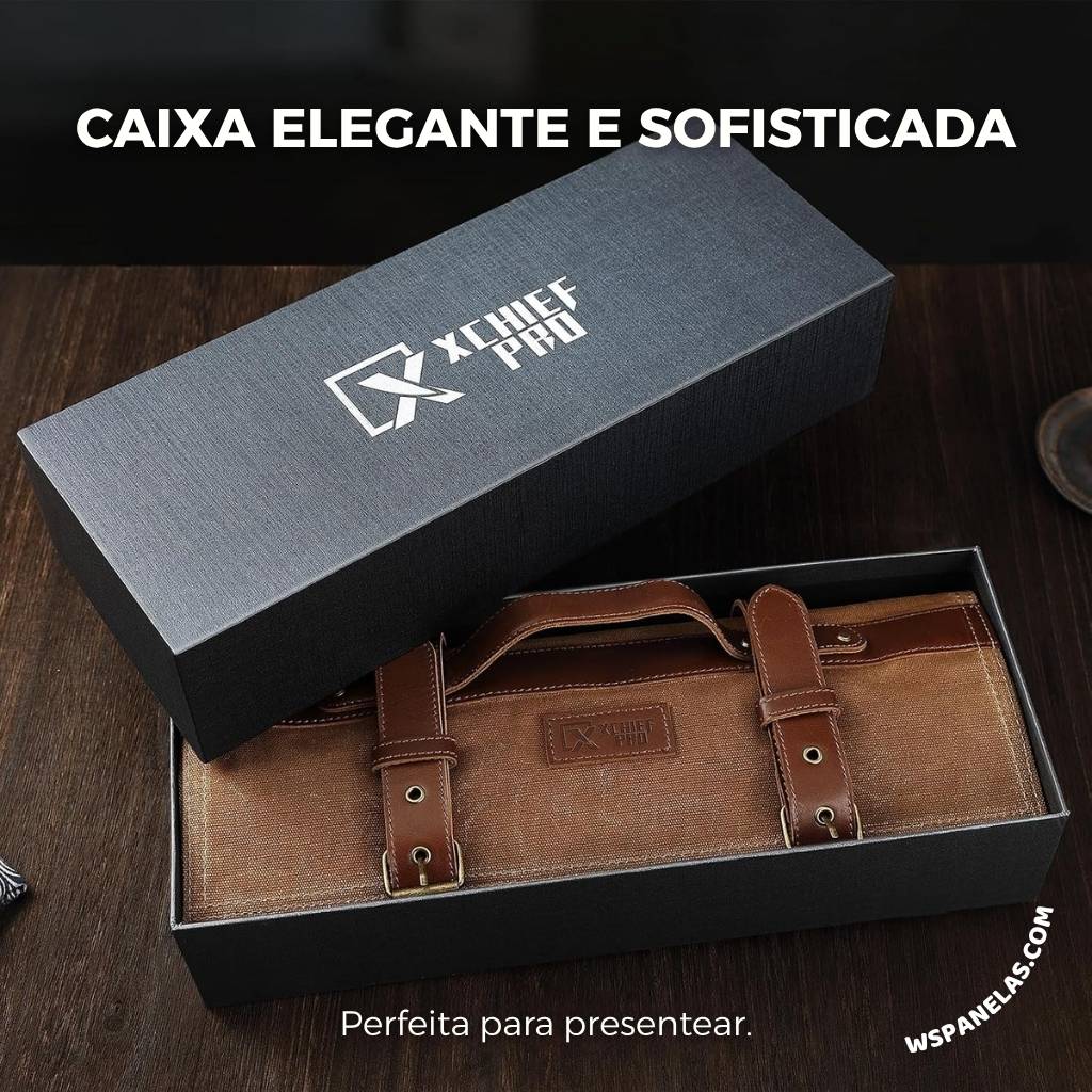 Kit Chef Nakiri Santoku 9 Peças com Tábua de Corte